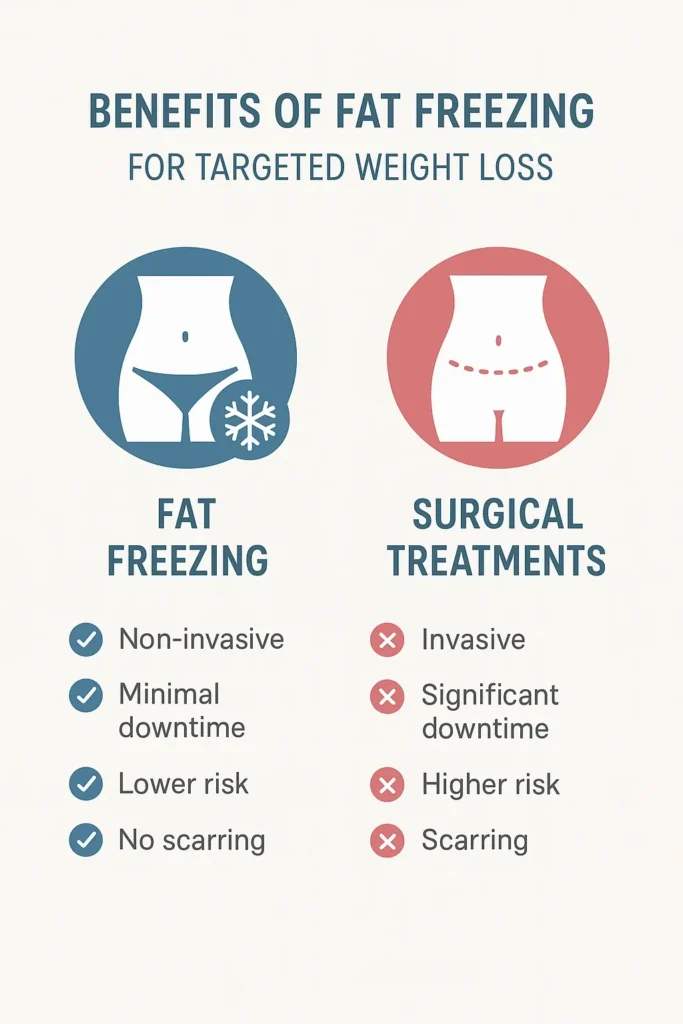 graphic showing the benefits of fat freezing Ruislip Gardens